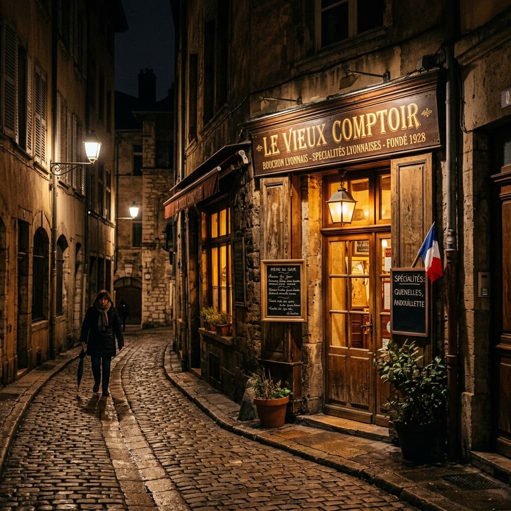 Bouchon Lyonnais la nuit